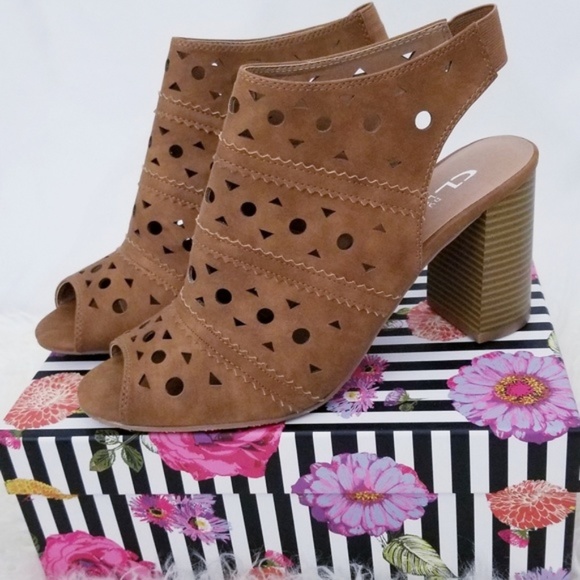 Chinese Laundry Shoes - CL Laser Cutout Boho Beyond Peep Toe Booties Brown